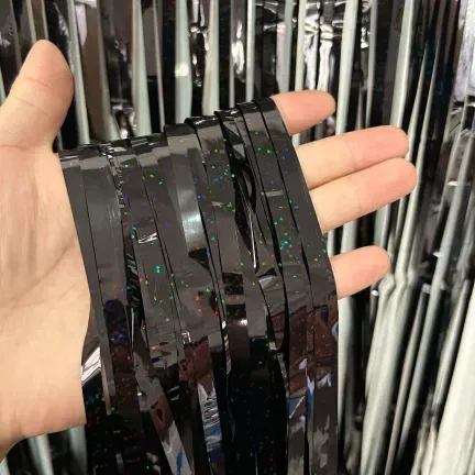 KURTYNA dekoracyjna HOLOGRAFICZNA czarna 100x200 cm KURTYNA dekoracyjna HOLOGRAFICZNA czarna 100x200 cm