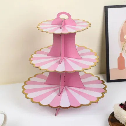 Patera papierowa na ciasto pudrowy róż Patera papierowa na ciasto pudrowy róż