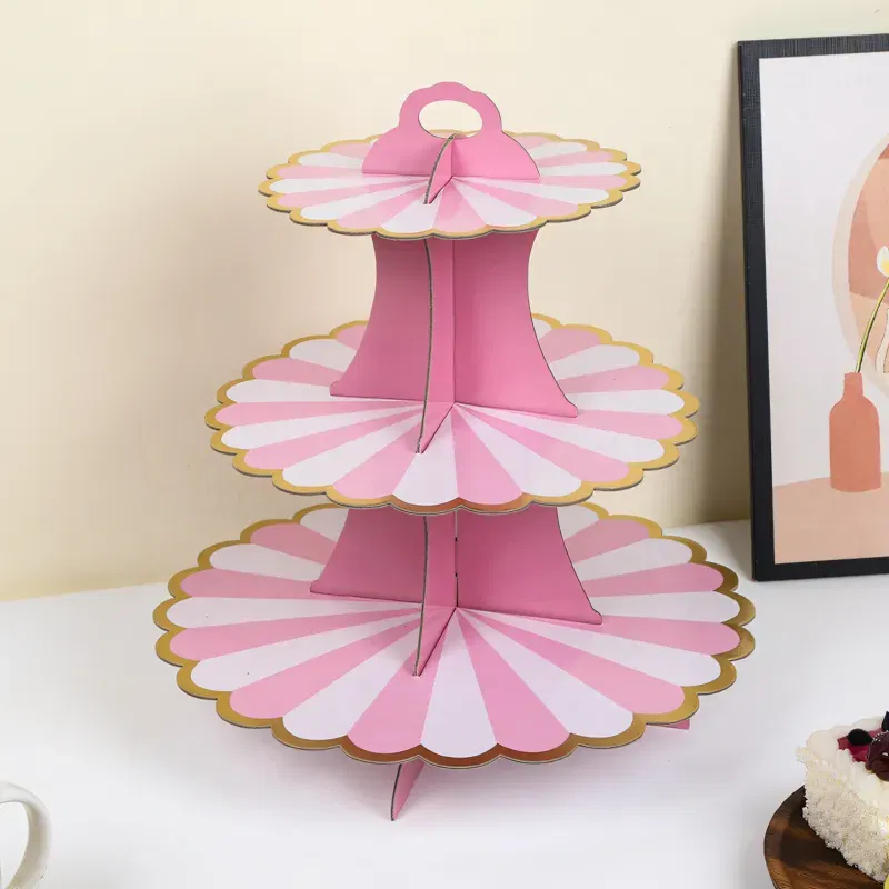 Patera papierowa na ciasto pudrowy róż Patera papierowa na ciasto pudrowy róż