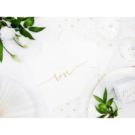 Serwetki Love, złoty/20szt.