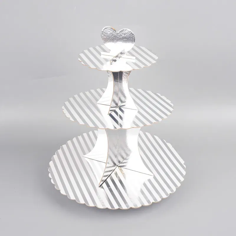 Patera papierowa na ciasto srebrna