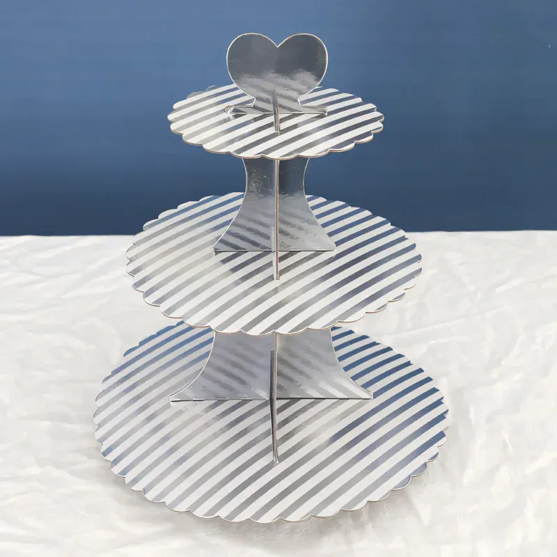 Patera papierowa na ciasto srebrna