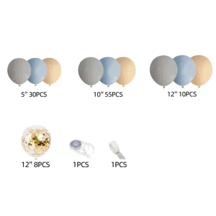 GIRLANDA BALONOWA niebieska baby blue 105 elementów