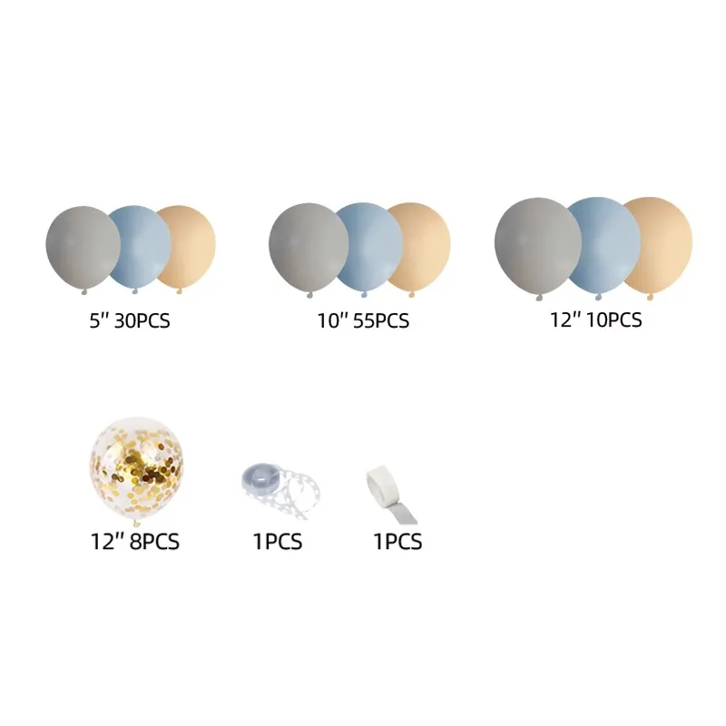 GIRLANDA BALONOWA niebieska baby blue 105 elementów