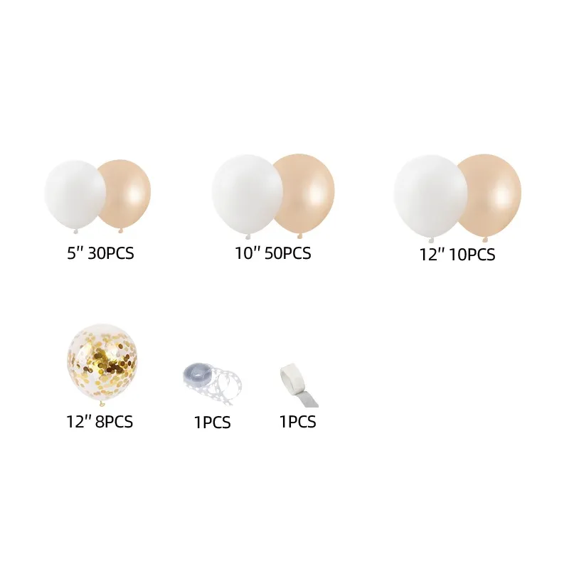 GIRLANDA BALONOWA biało-kremowa 105 elementów