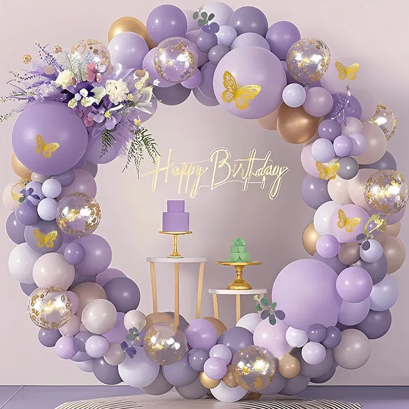 GIRLANDA BALONOWA fioletowa lawenda 167 elementów GIRLANDA BALONOWA fioletowa lawenda 167 elementów