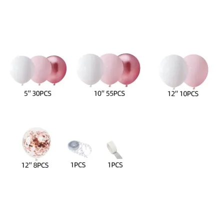 GIRLANDA BALONOWA różowa 105 elementów GIRLANDA BALONOWA różowa 105 elementów