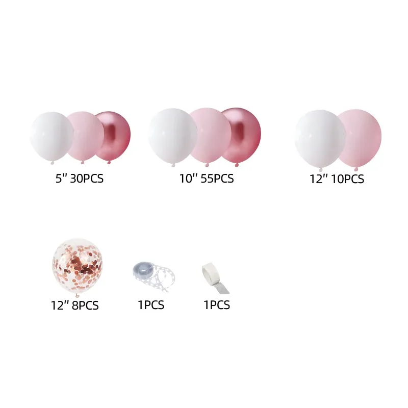 GIRLANDA BALONOWA różowa 105 elementów GIRLANDA BALONOWA różowa 105 elementów