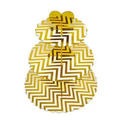 Patera papierowa na ciasto ZŁOTA fala