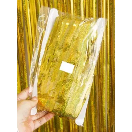 KURTYNA dekoracyjna HOLOGRAFICZNA złota 100x200 cm