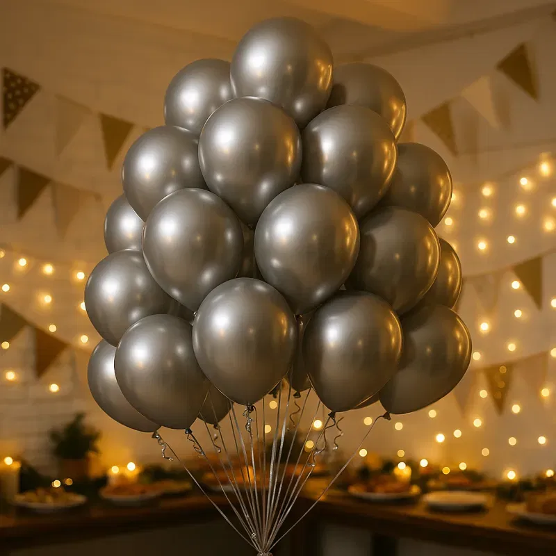 Balony GLOSSY Chrom Shiny SREBRNE 30cm 50szt.