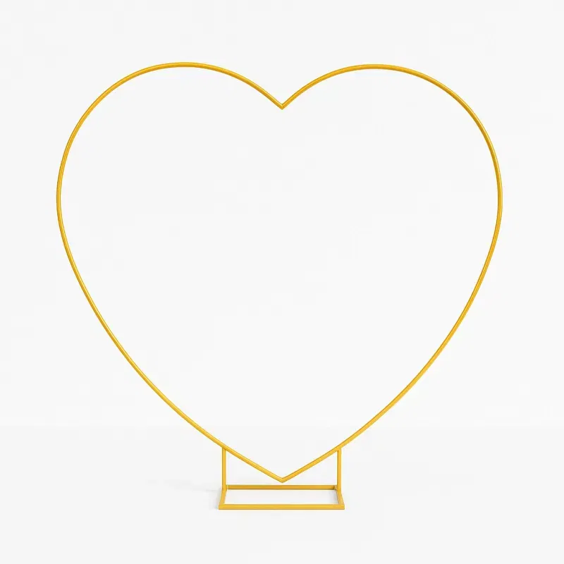 Stojak złoty metalowy SERCE na balony 2m Tło do zdjęć