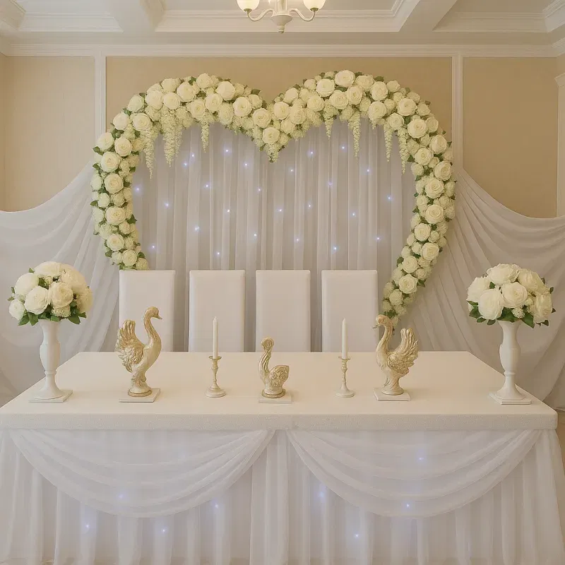 Stojak złoty metalowy SERCE na balony 2m Tło do zdjęć