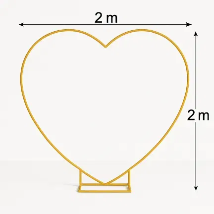 Stojak złoty metalowy SERCE na balony 2m Tło do zdjęć