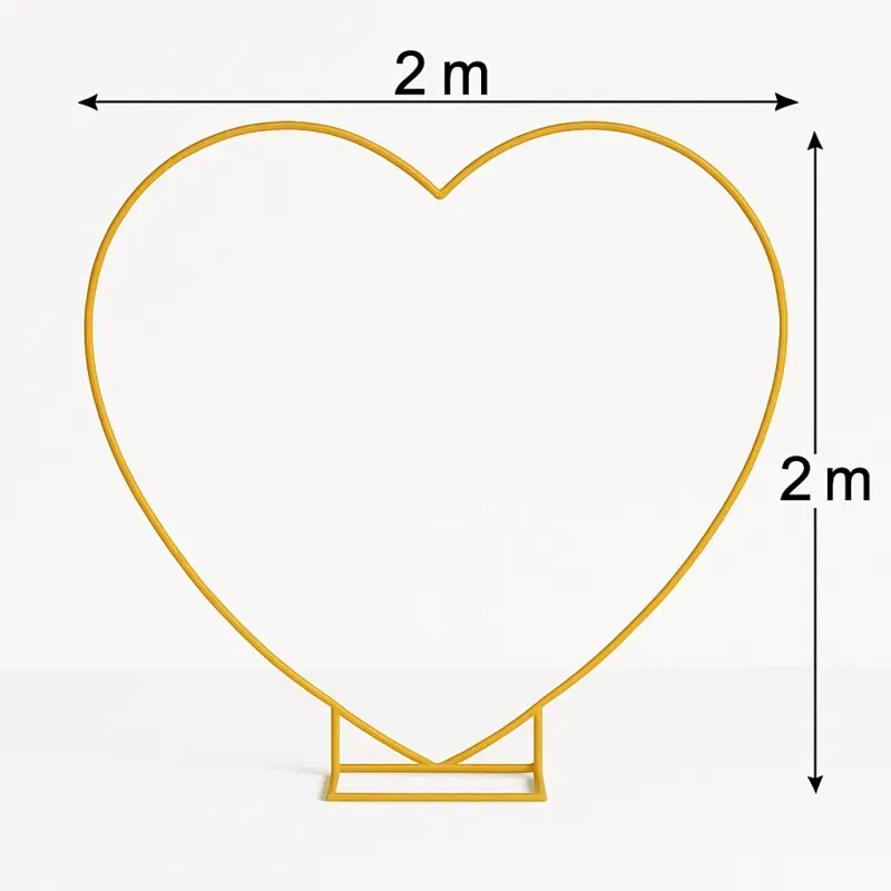 Stojak złoty metalowy SERCE na balony 2m Tło do zdjęć