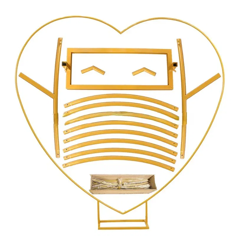 Stojak złoty metalowy SERCE na balony 2m Tło do zdjęć