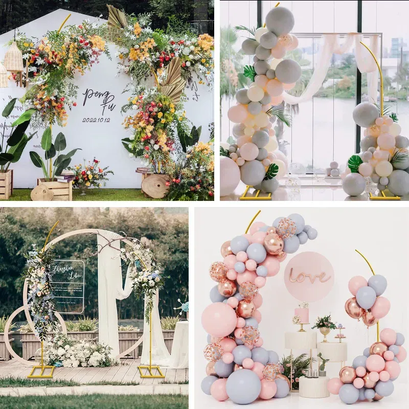 Stojaki metalowe złote ŁUKOWE na balony i dekoracje 2,4m Tło do zdjęć Stojaki metalowe złote ŁUKOWE na balony i dekoracje 2,4m Tło do zdjęć