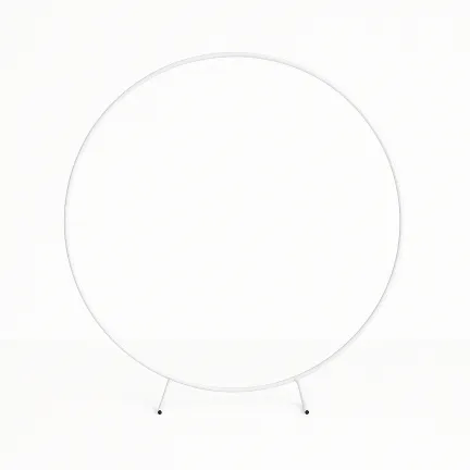 Stojak metalowy biały KOŁO na balony i dekoracje 2m Tło do zdjęć