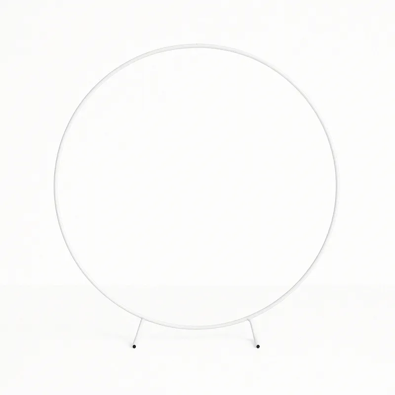 Stojak metalowy biały KOŁO na balony i dekoracje 2m Tło do zdjęć