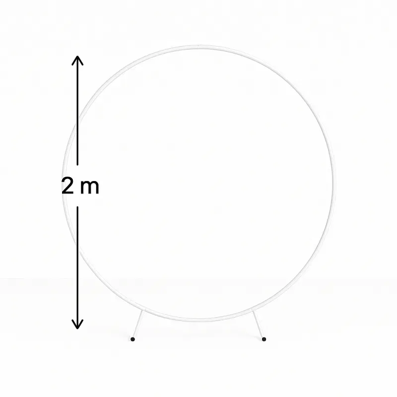 Stojak metalowy biały KOŁO na balony i dekoracje 2m Tło do zdjęć