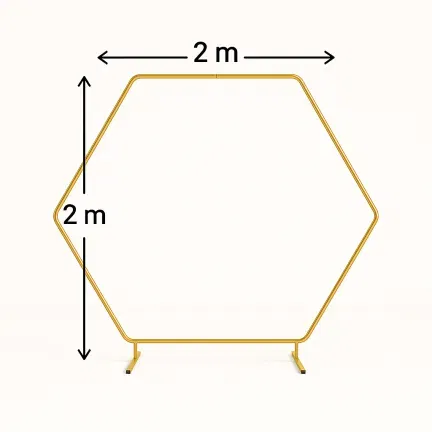 Stojak metalowy złoty HEKSAGON na balony i dekoracje 2m Tło do zdjęć