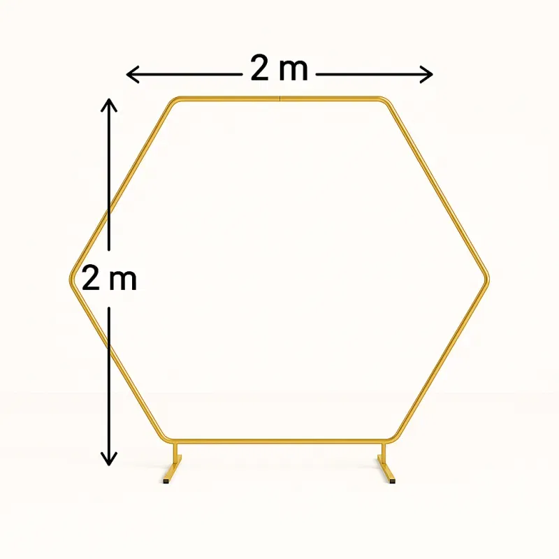Stojak metalowy złoty HEKSAGON na balony i dekoracje 2m Tło do zdjęć