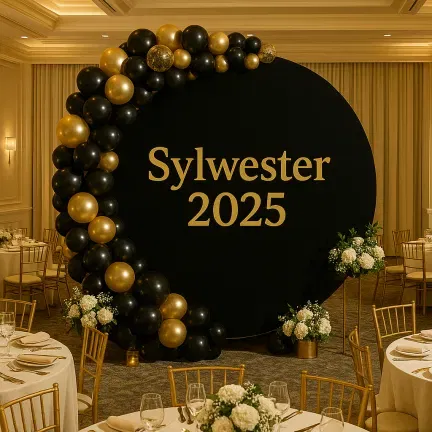 Pokrowiec czarny materiał na Stojak KOŁO na balony 2m Tło do zdjęć