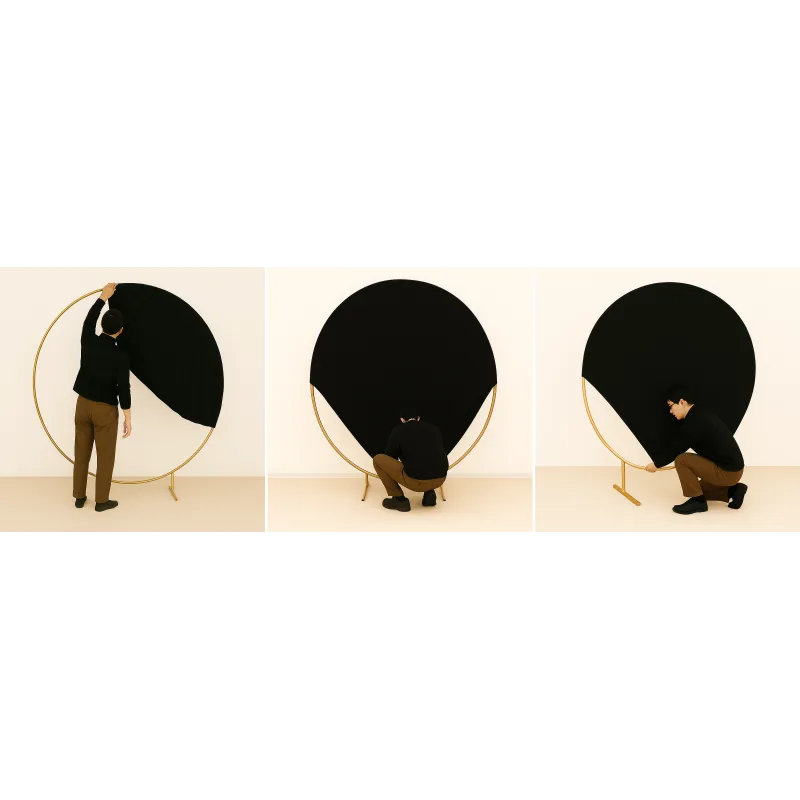 Pokrowiec czarny materiał na Stojak KOŁO na balony 2m Tło do zdjęć