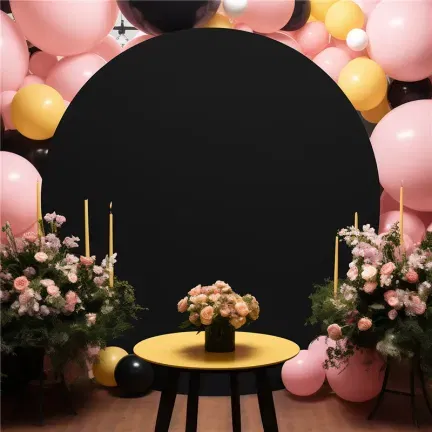 Pokrowiec czarny materiał na Stojak KOŁO na balony 2m Tło do zdjęć