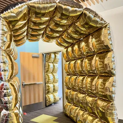 Balon foliowy dwustronny złoto-czarny 1 szt. 46 x 46 cm Kurtyna Ścianka