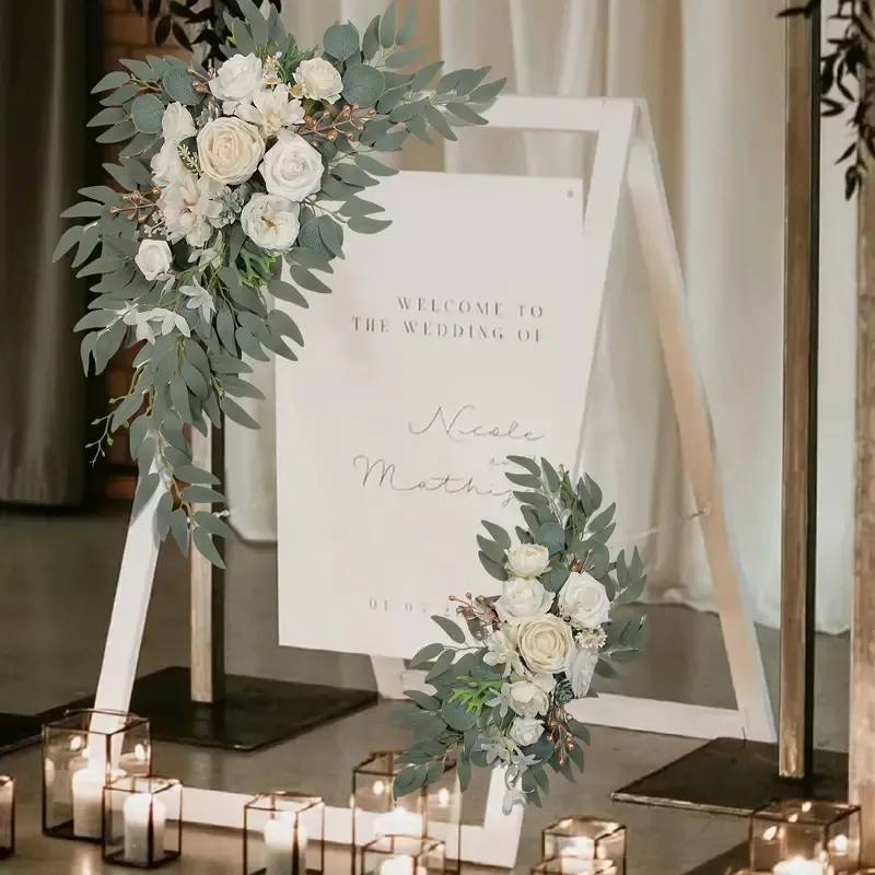 Sztuczne kwiaty do dekoracji BIAŁE kompozycje 2 sztuki Sztuczne kwiaty do dekoracji BIAŁE kompozycje 2 sztuki