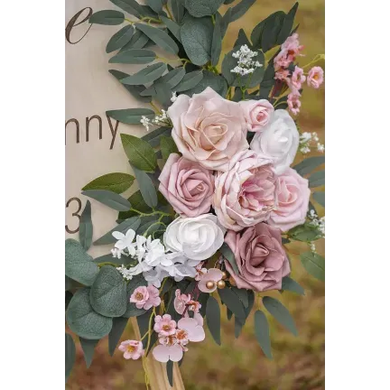 Sztuczne kwiaty do dekoracji Brudny RÓŻ kompozycje 2 sztuki Sztuczne kwiaty do dekoracji Brudny RÓŻ kompozycje 2 sztuki