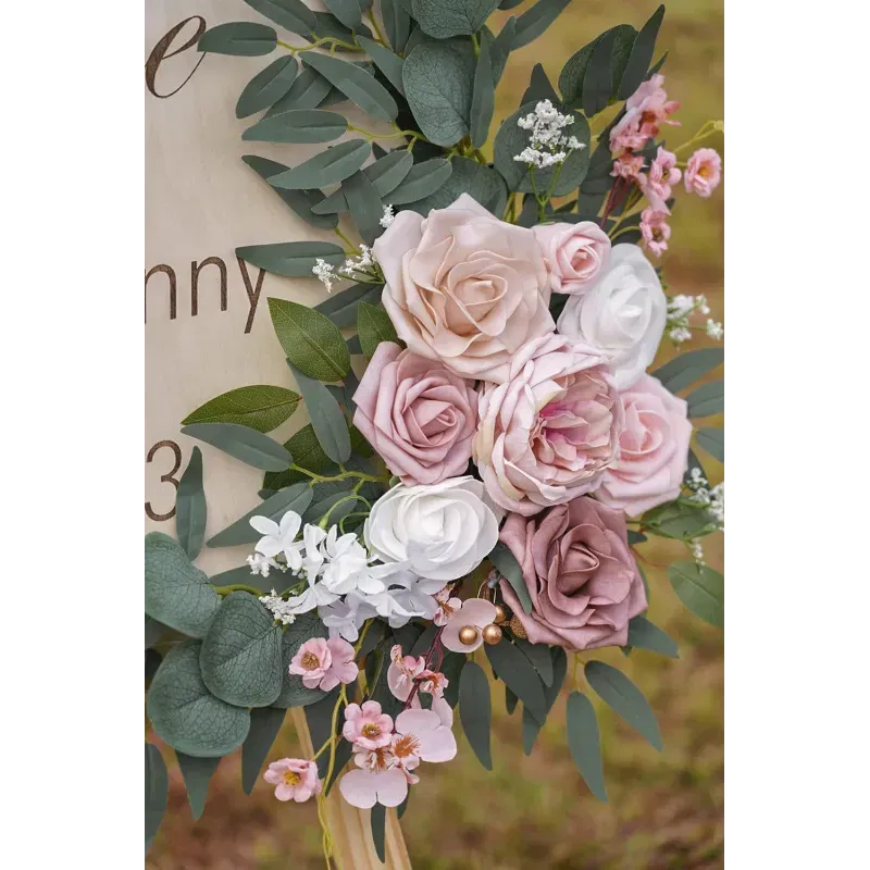 Sztuczne kwiaty do dekoracji Brudny RÓŻ kompozycje 2 sztuki Sztuczne kwiaty do dekoracji Brudny RÓŻ kompozycje 2 sztuki