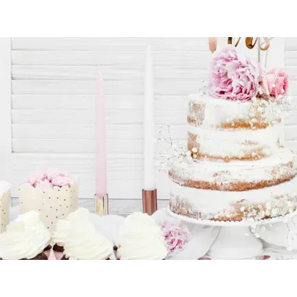 Świeca stożkowa matowa, biały, 24cm 1szt.