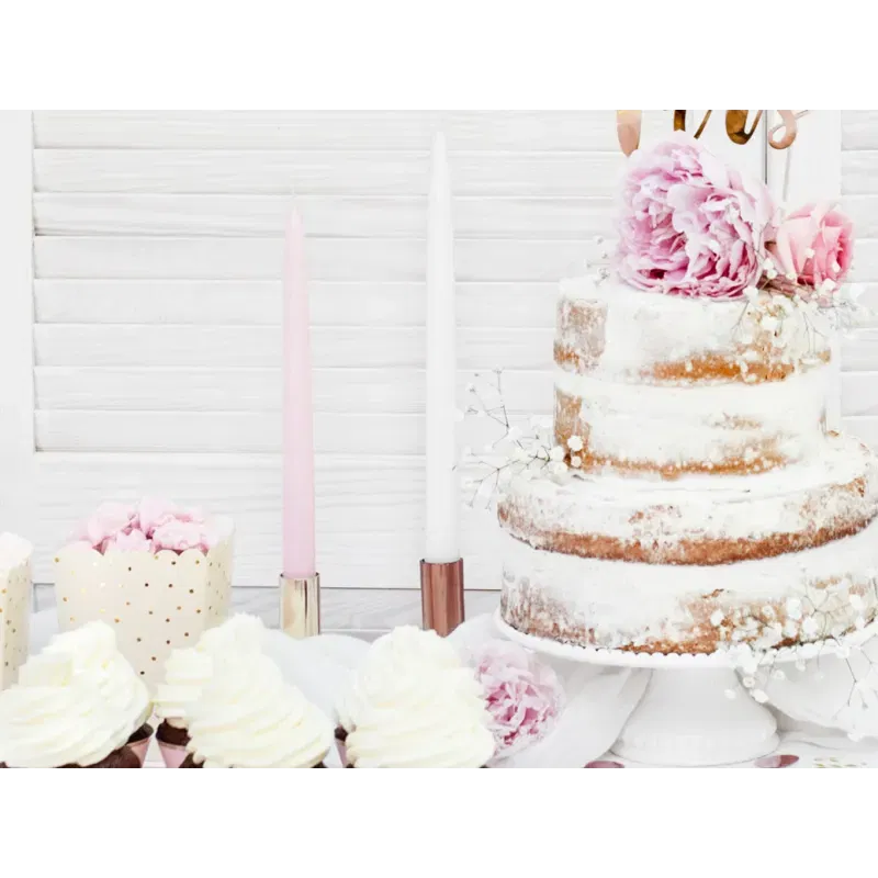 Świeca stożkowa matowa, biały, 24cm 1szt.