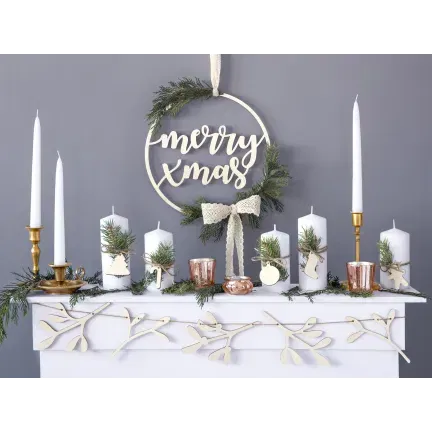 Świeca stożkowa matowa, biały, 24cm 1szt.