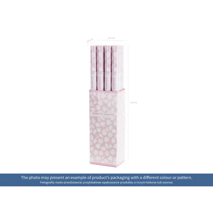 Tuba konfetti z płatkami róż, bordo, 80cm