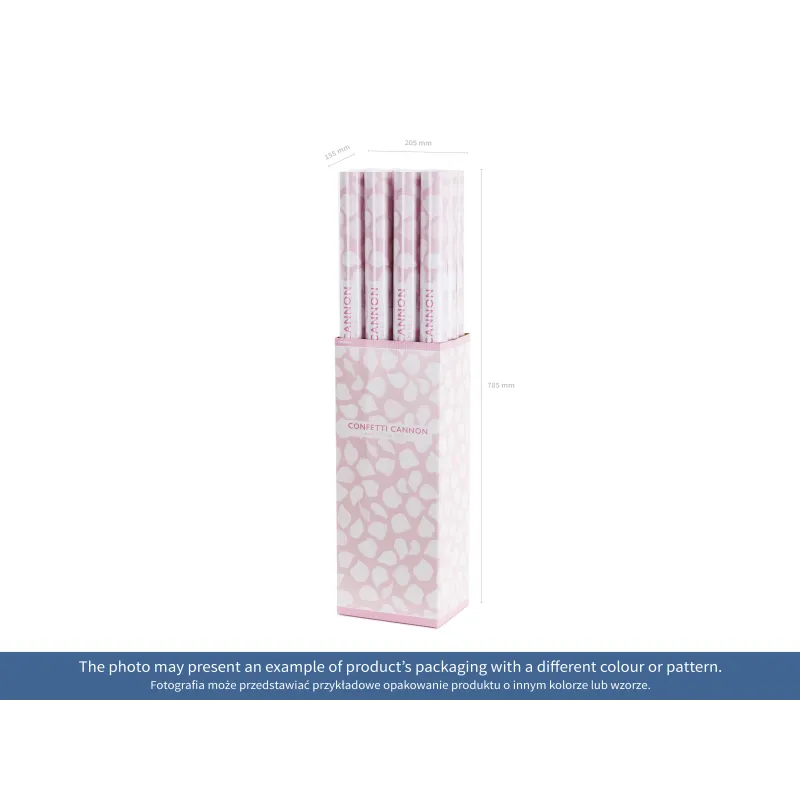 Tuba konfetti z płatkami róż, bordo, 80cm