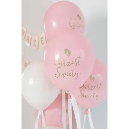Balony Eco 33 cm, Chrzest Święty, rumiany różowy: 1op./6szt. Balony Eco 33 cm, Chrzest Święty, rumiany różowy: 1op./6szt.
