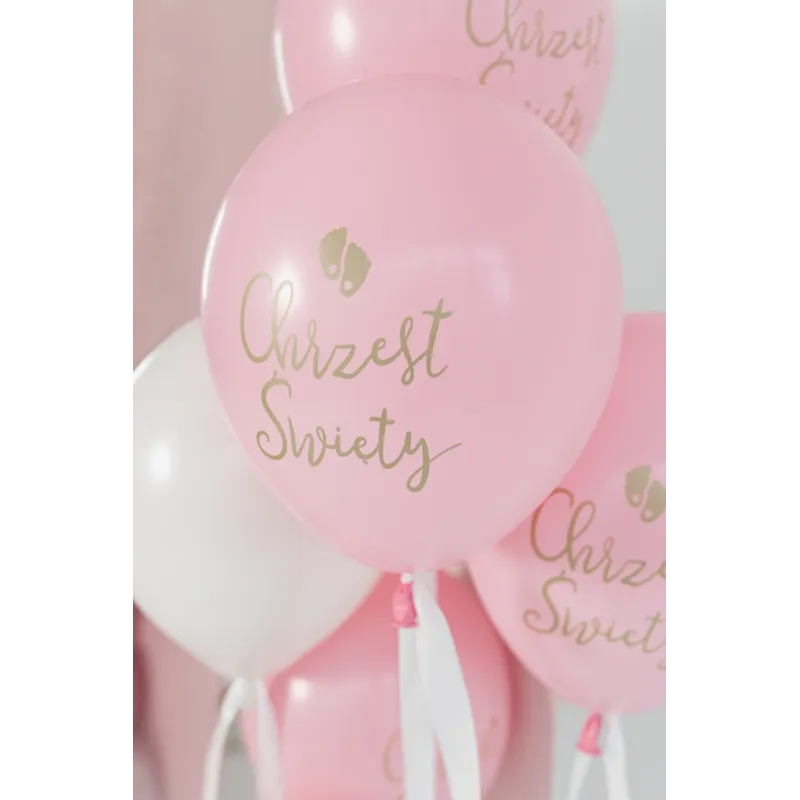 Balony Eco 33 cm, Chrzest Święty, rumiany różowy: 1op./6szt. Balony Eco 33 cm, Chrzest Święty, rumiany różowy: 1op./6szt.