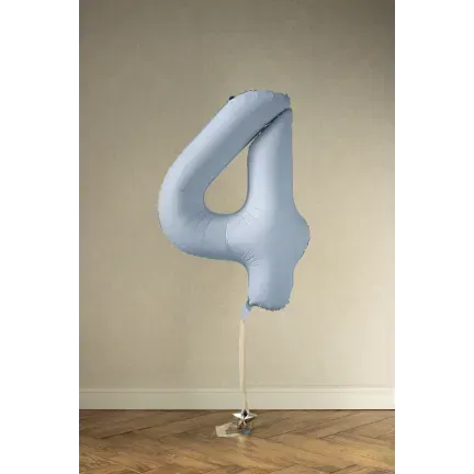 Balon foliowy Cyfra '4', 86cm, mglisty niebieski Balon foliowy Cyfra '4', 86cm, mglisty niebieski