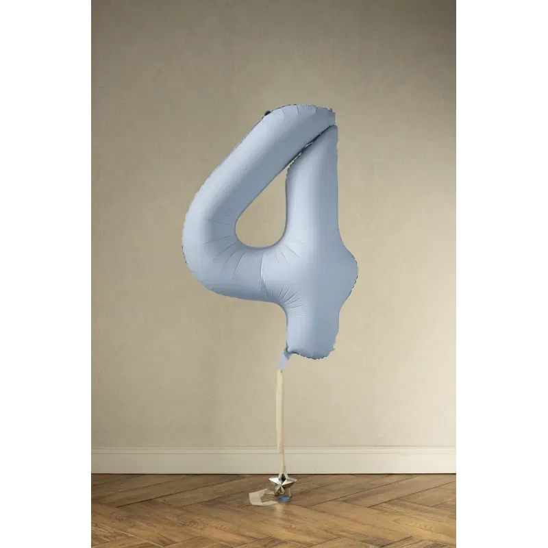 Balon foliowy Cyfra '4', 86cm, mglisty niebieski Balon foliowy Cyfra '4', 86cm, mglisty niebieski