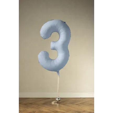 Balon foliowy Cyfra '3', 86cm, mglisty niebieski Balon foliowy Cyfra '3', 86cm, mglisty niebieski