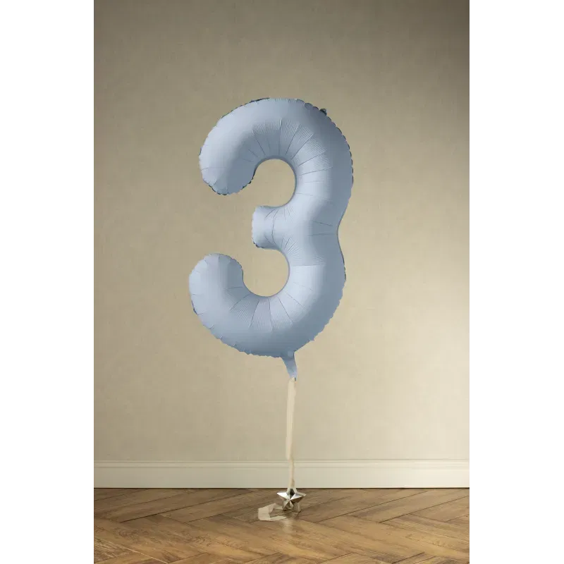 Balon foliowy Cyfra '3', 86cm, mglisty niebieski Balon foliowy Cyfra '3', 86cm, mglisty niebieski