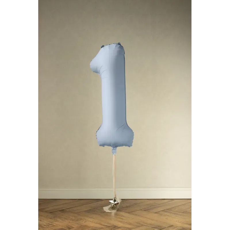 Balon foliowy Cyfra '1', 86cm, mglisty niebieski