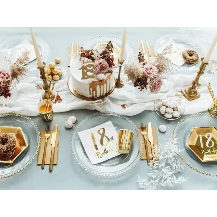 Kubeczki 18th Birthday, złoty, 220ml: 1op./6szt.