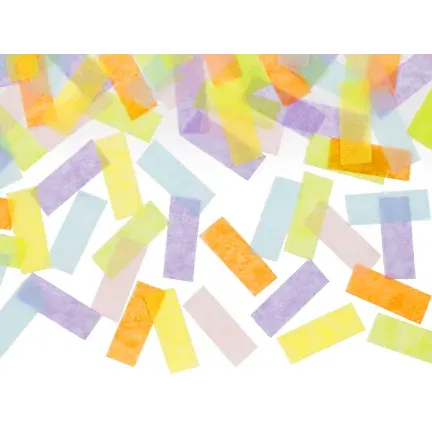 Tuba strzelająca konfetti paskami w kolorach pastelowych, długość 20 cm