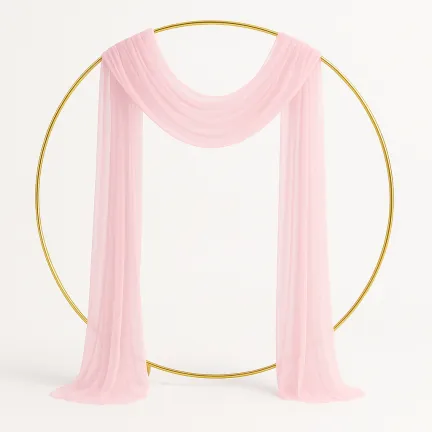 Zasłona DRAPERIA dekoracyjna szyfonowa JASNORÓŻOWA 75 x 600 cm