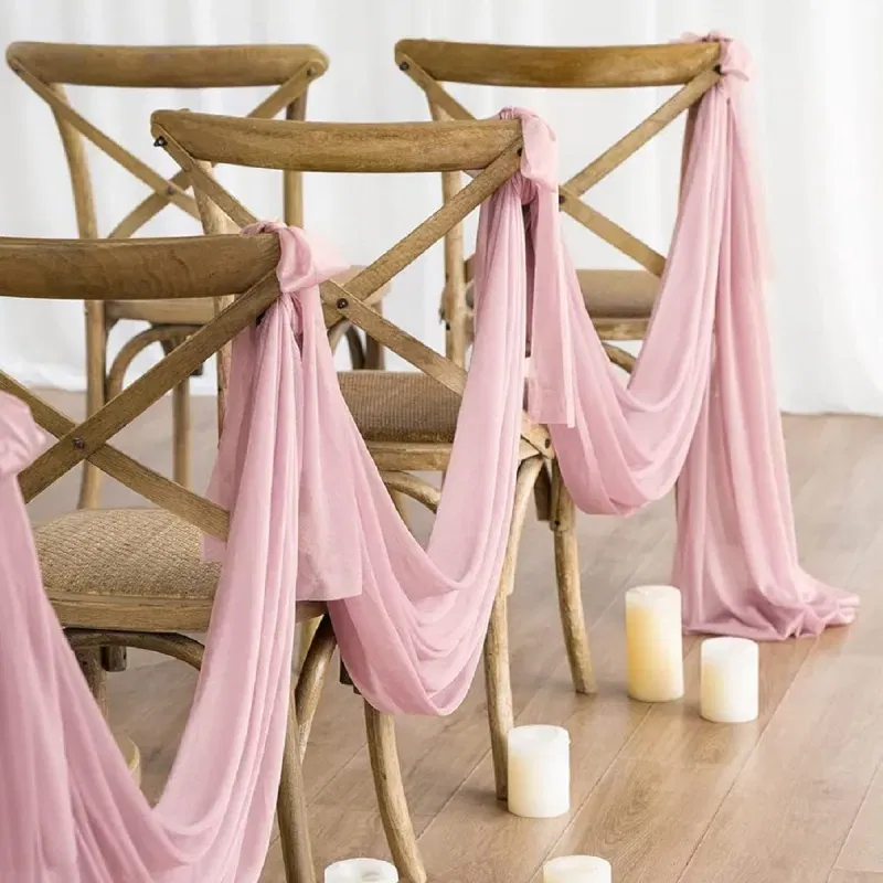 Zasłona DRAPERIA dekoracyjna szyfonowa JASNORÓŻOWA 75 x 600 cm