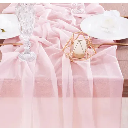 Zasłona DRAPERIA dekoracyjna szyfonowa JASNORÓŻOWA 75 x 600 cm